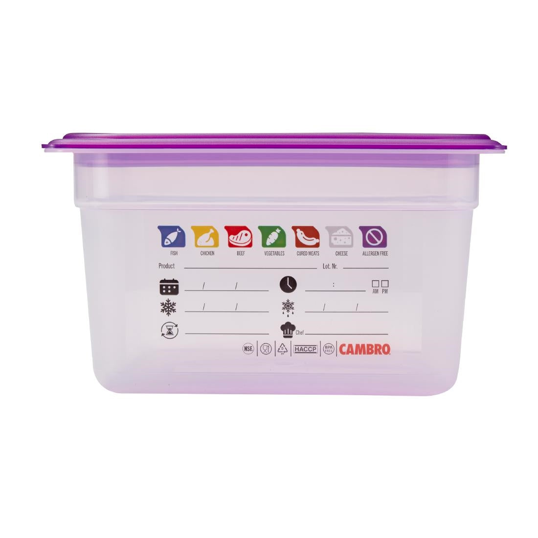 Cambro Safetrak IML Polypropylene Food Storage Container 1/2 GN 150mm