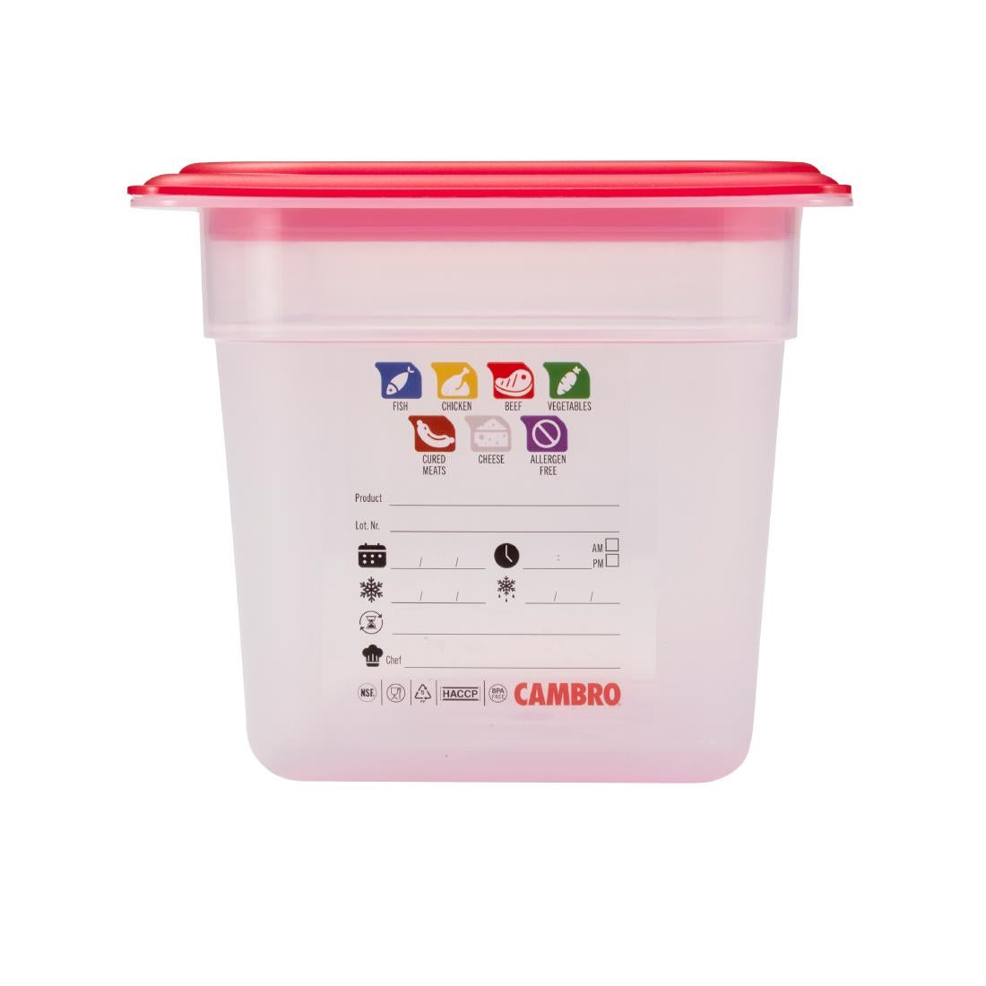 Cambro Safetrak IML Polypropylene Food Storage Container 1/3 GN 150mm