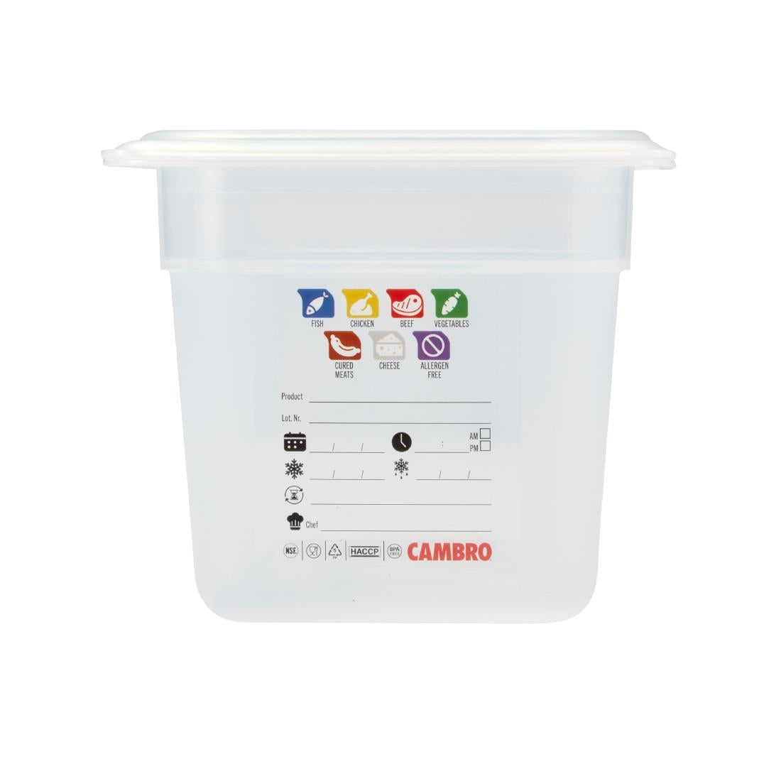 Cambro Safetrak IML Polypropylene Food Storage Container 1/3 GN 150mm