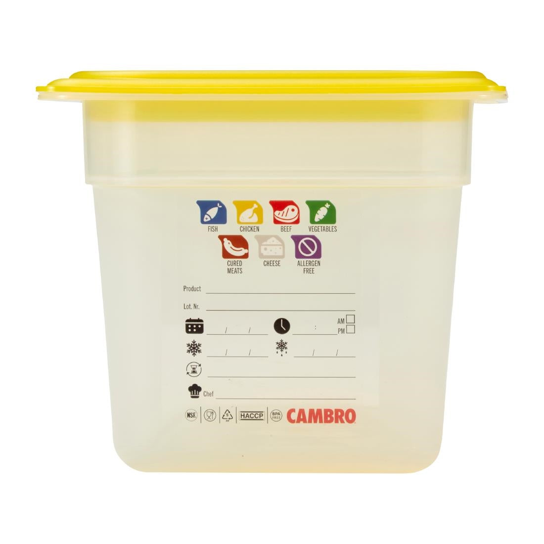 Cambro Safetrak IML Polypropylene Food Storage Container 1/3 GN 150mm