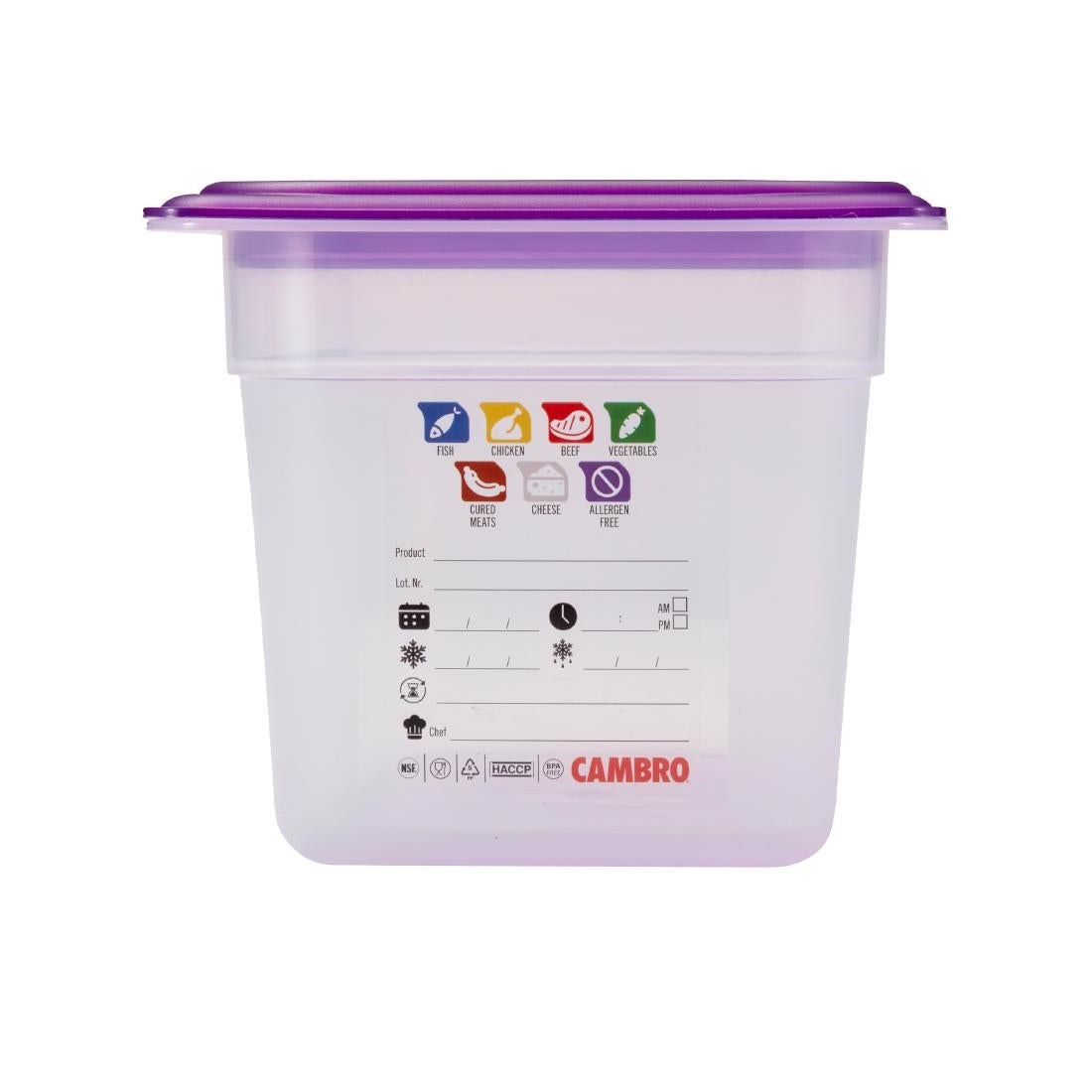 Cambro Safetrak IML Polypropylene Food Storage Container 1/3 GN 150mm