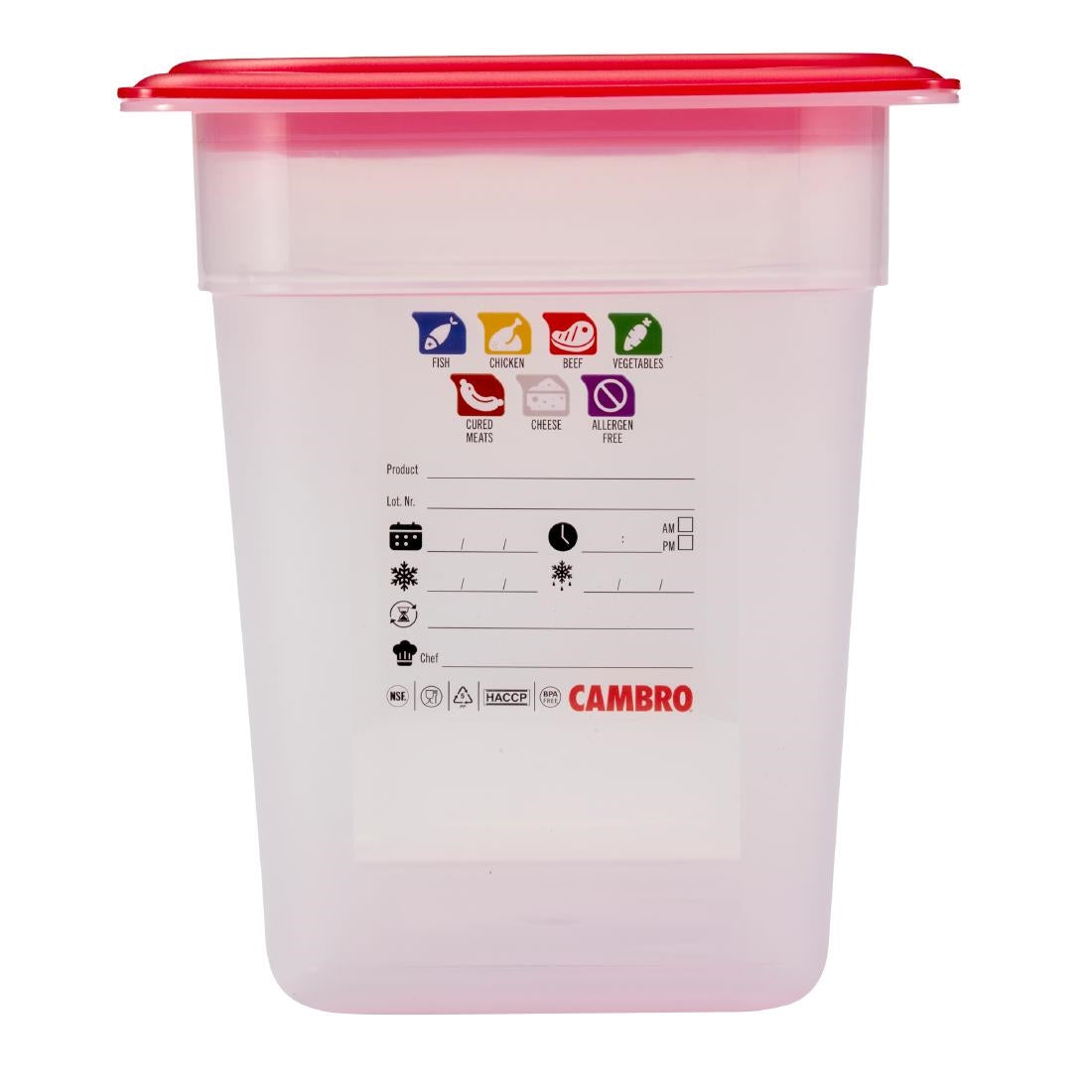 Cambro Safetrak IML Polypropylene Food Storage Container 1/3 GN 200mm