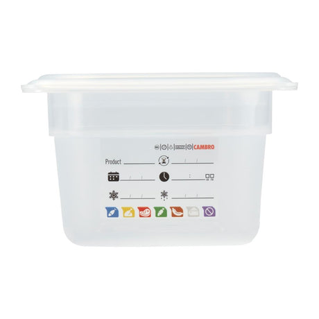 Cambro Safetrak IML Polypropylene Food Storage Container 1/4 GN 100mm