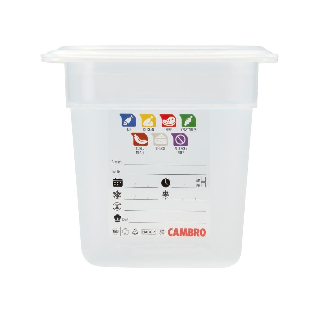 Cambro Safetrak IML Polypropylene Food Storage Container 1/4 GN 150mm