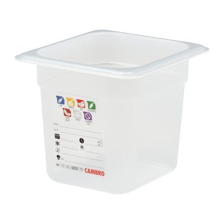 Cambro Safetrak IML Polypropylene Food Storage Container 1/6 GN 150mm