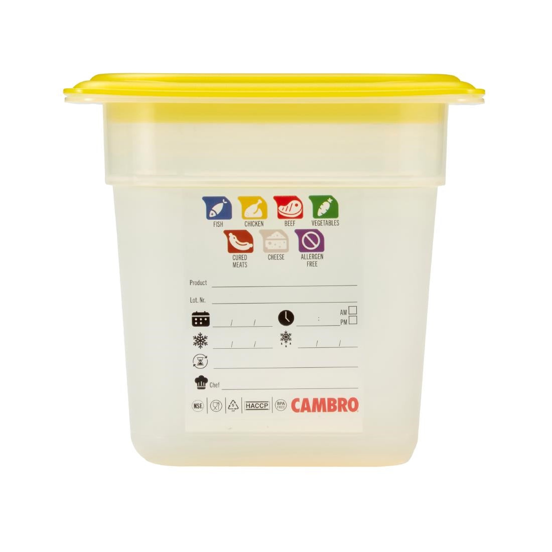 Cambro Safetrak IML Polypropylene Food Storage Container 1/6 GN 150mm