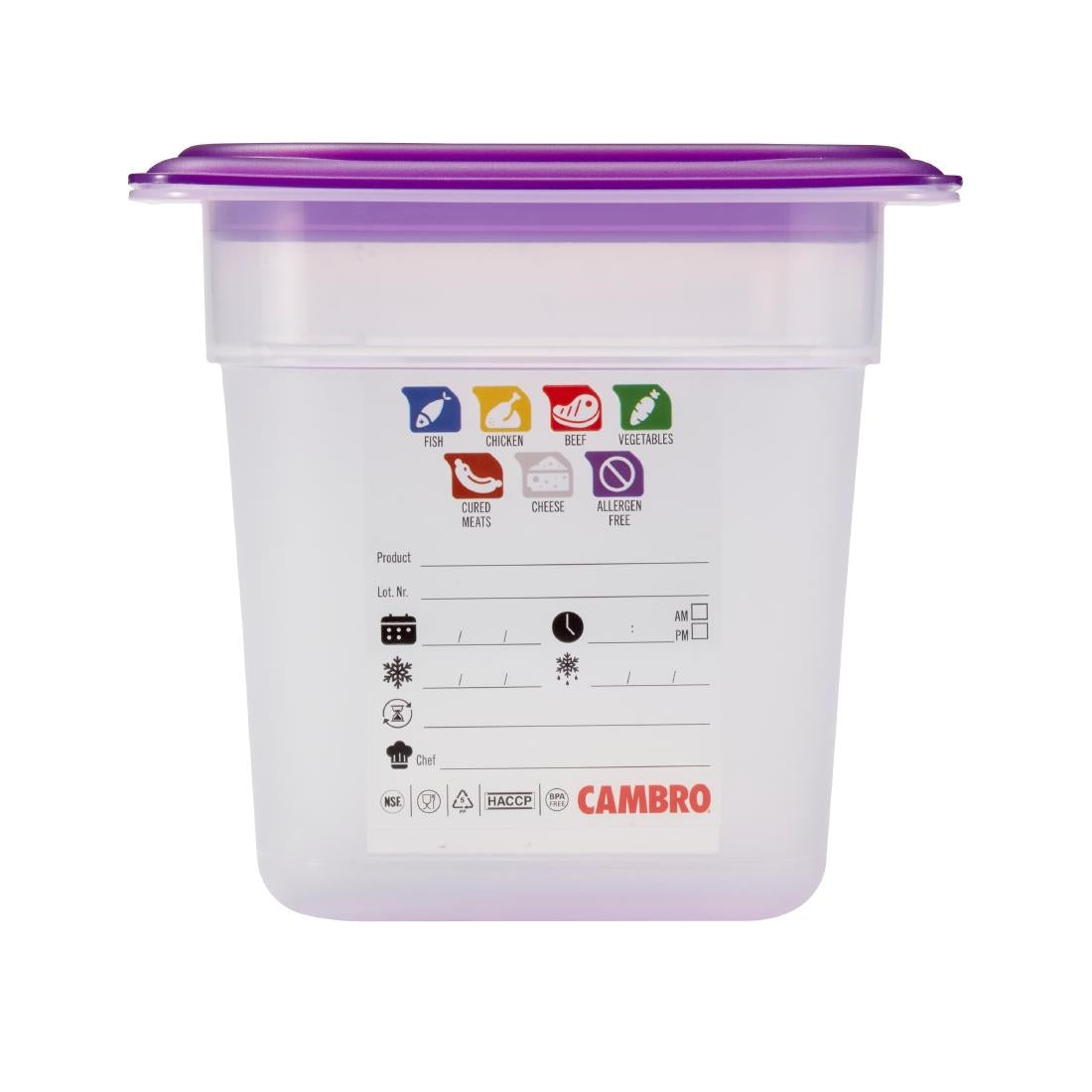 Cambro Safetrak IML Polypropylene Food Storage Container 1/6 GN 150mm
