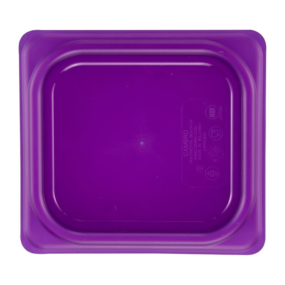 Cambro Safetrak IML Polypropylene Seal Lid Purple 1/6 GN