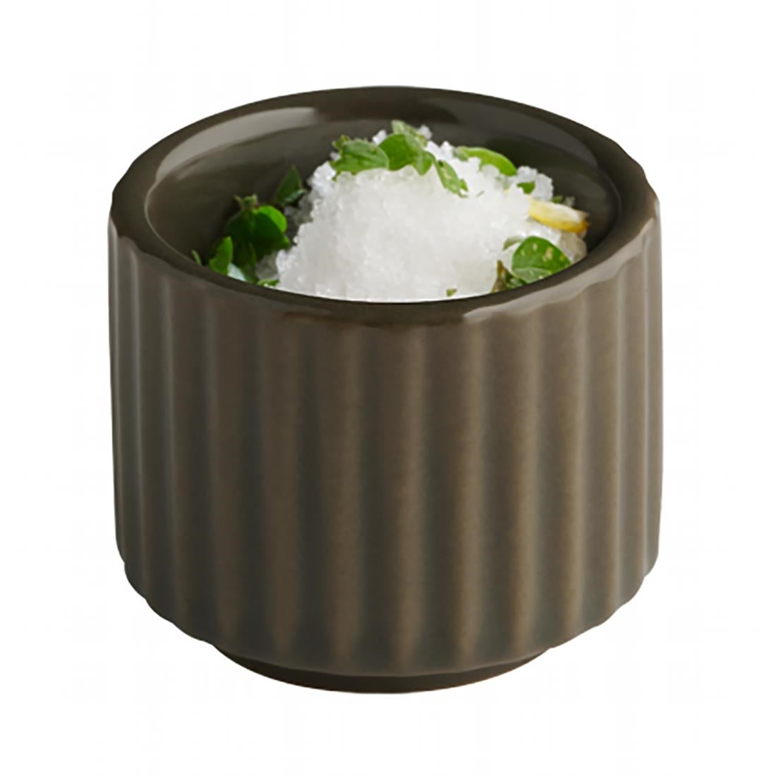 APS THE GRID Porcelain Bowls Brown 45mm (12 Pack)