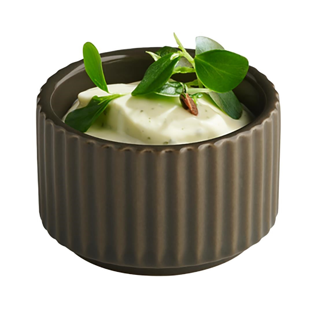 APS THE GRID Porcelain Bowls Brown 60mm (12 Pack)