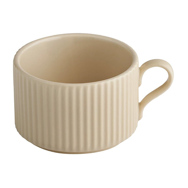 APS THE GRID Porcelain Cappuccino Cups Sand 200ml (6 Pack)