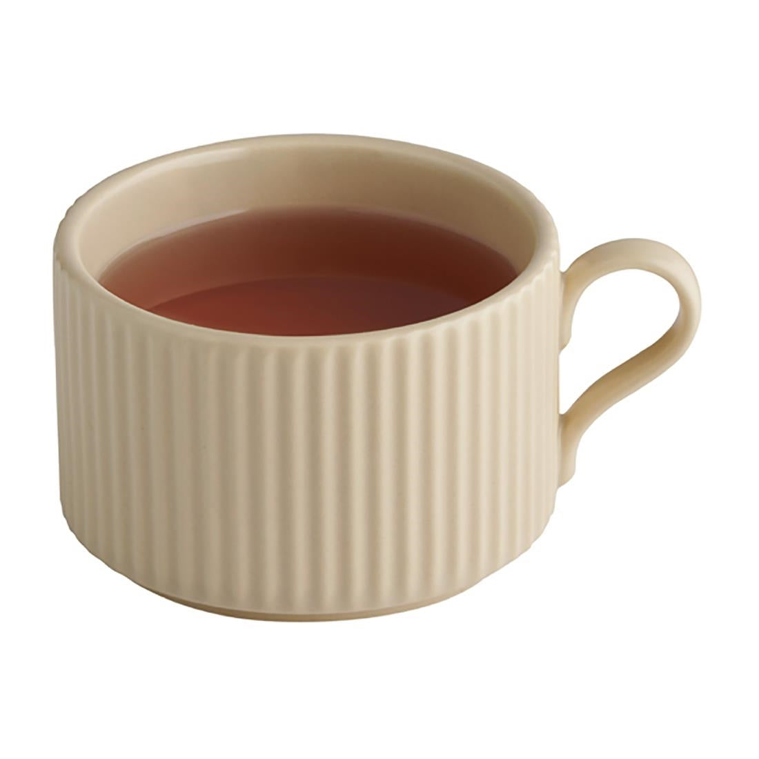 APS THE GRID Porcelain Cappuccino Cups Sand 200ml (6 Pack)