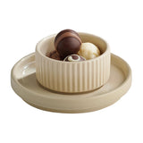 APS THE GRID Porcelain Espresso Saucers Sand 125mm (6 Pack)