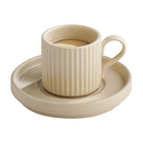APS THE GRID Porcelain Espresso Saucers Sand 125mm (6 Pack)