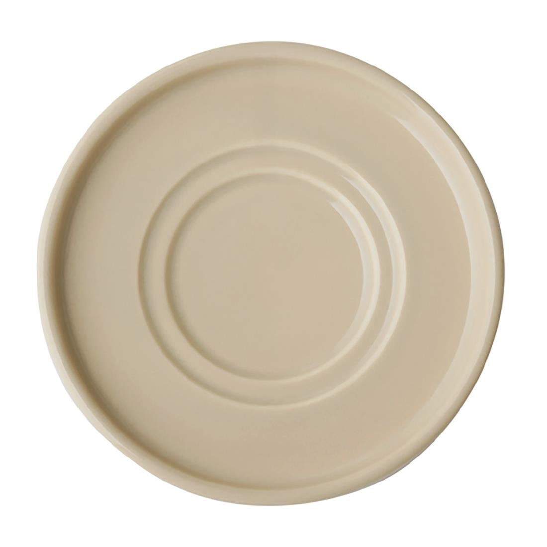 APS THE GRID Porcelain Espresso Saucers Sand 125mm (6 Pack)