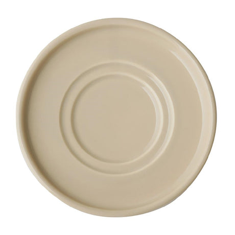 APS THE GRID Porcelain Espresso Saucers Sand 125mm (6 Pack)