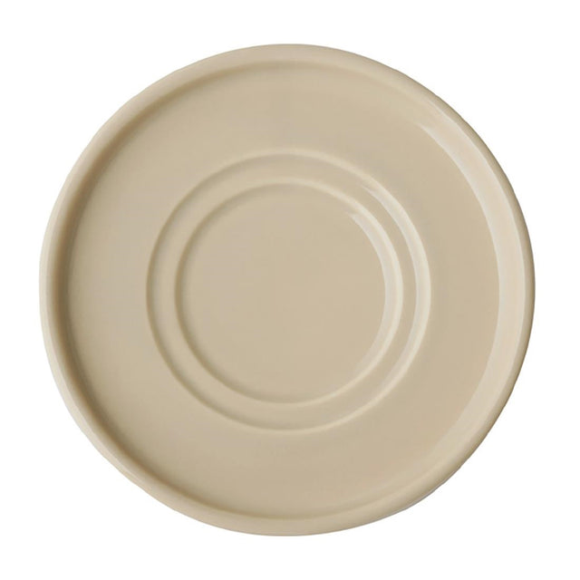APS THE GRID Porcelain Espresso Saucers Sand 125mm (6 Pack)