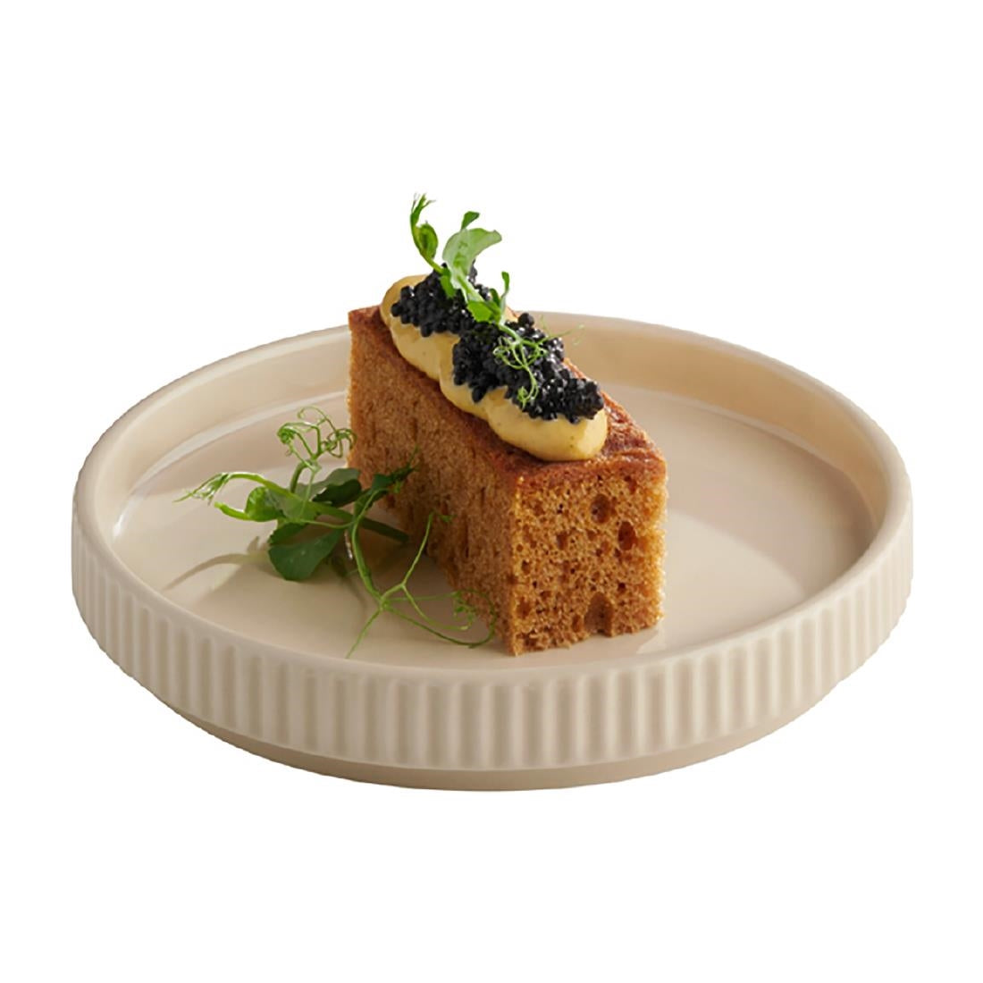 APS THE GRID Porcelain Plates Sand 140mm (6 Pack)