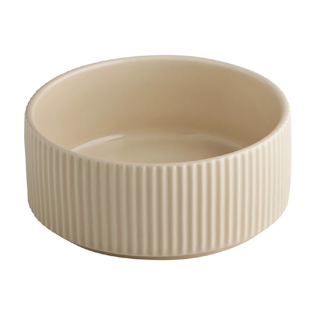 APS THE GRID Porcelain Bowls Sand 450ml (6 Pack)