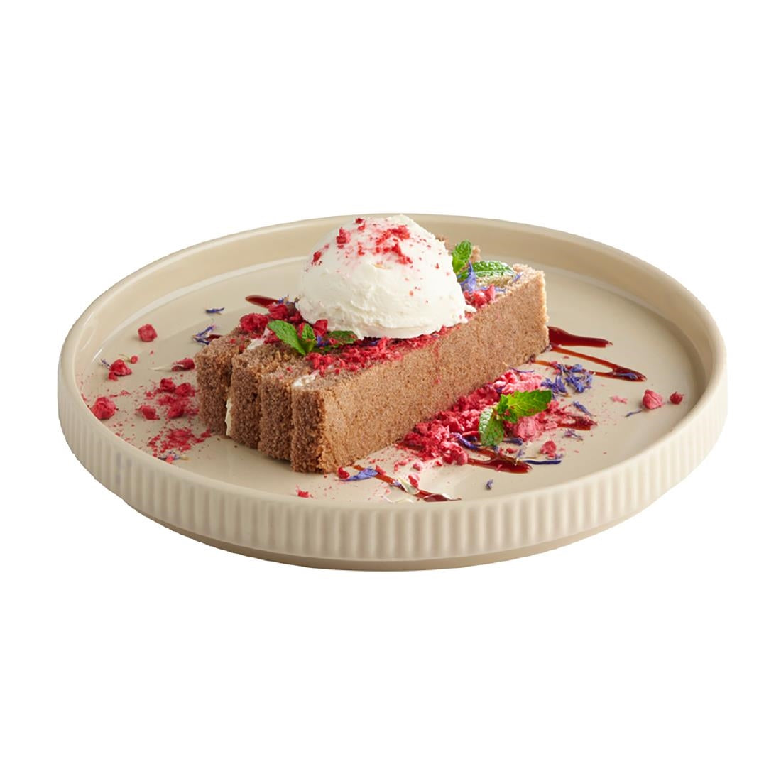 APS THE GRID Porcelain Plates Sand 200mm (6 Pack)