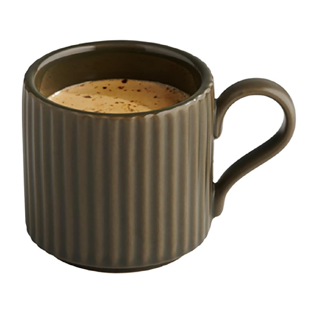 APS THE GRID Porcelain Espresso Cups Brown 80ml (6 Pack)
