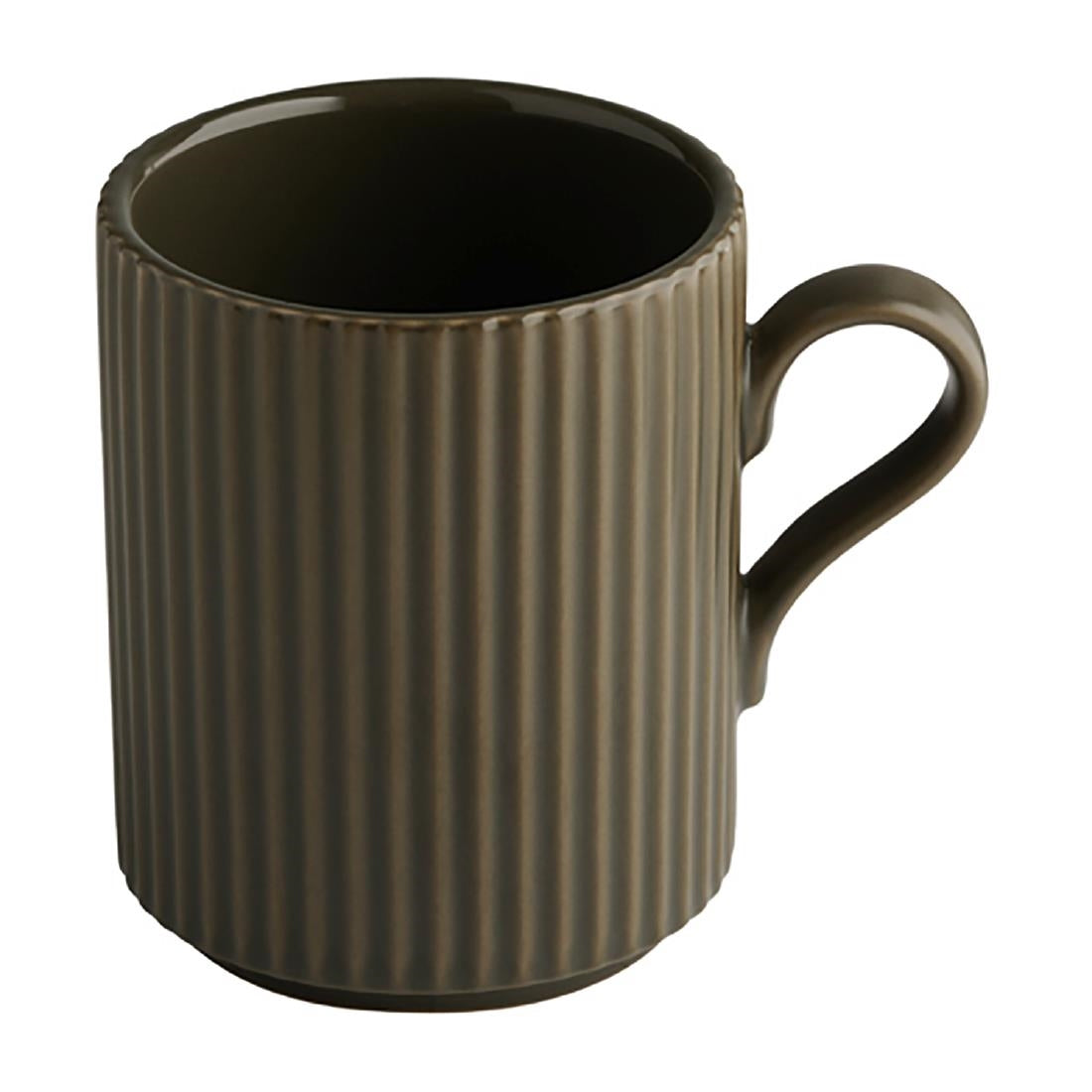 APS THE GRID Porcelain Coffee Mugs Brown 240ml (6 Pack)