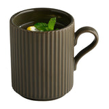 APS THE GRID Porcelain Coffee Mugs Brown 240ml (6 Pack)