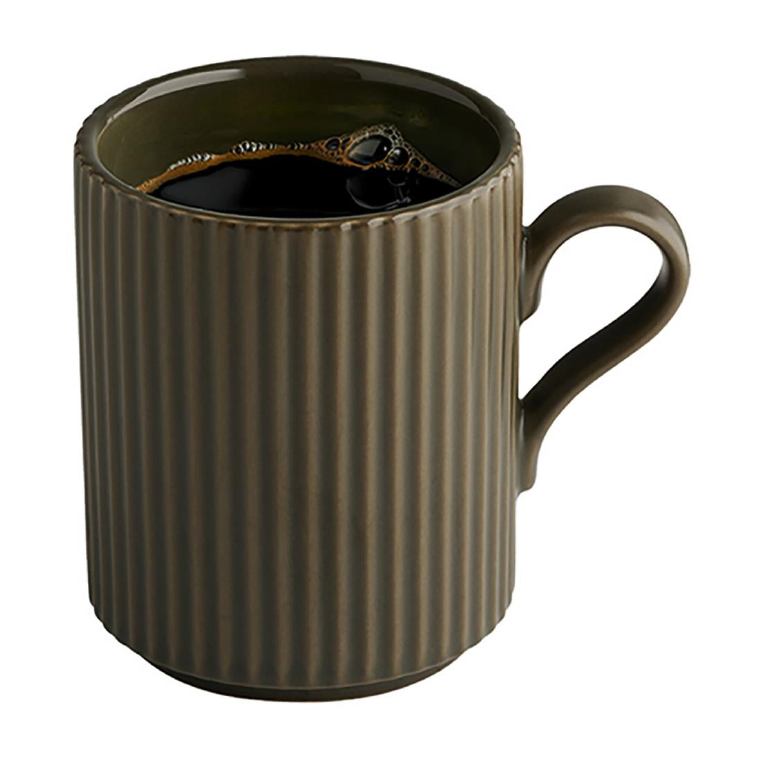 APS THE GRID Porcelain Coffee Mugs Brown 240ml (6 Pack)