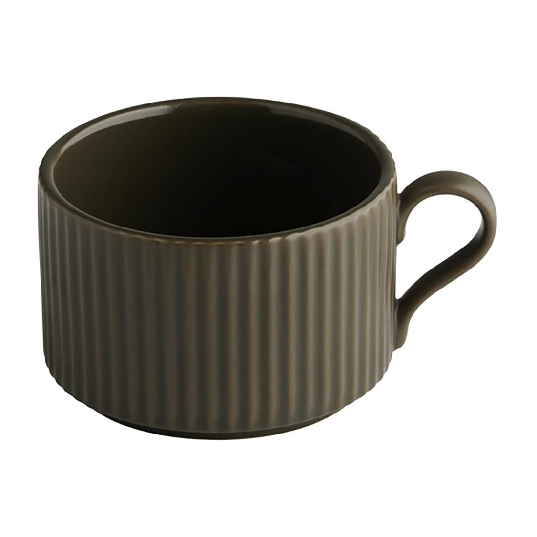 APS THE GRID Porcelain Cappuccino Cups Brown 200ml (6 Pack)