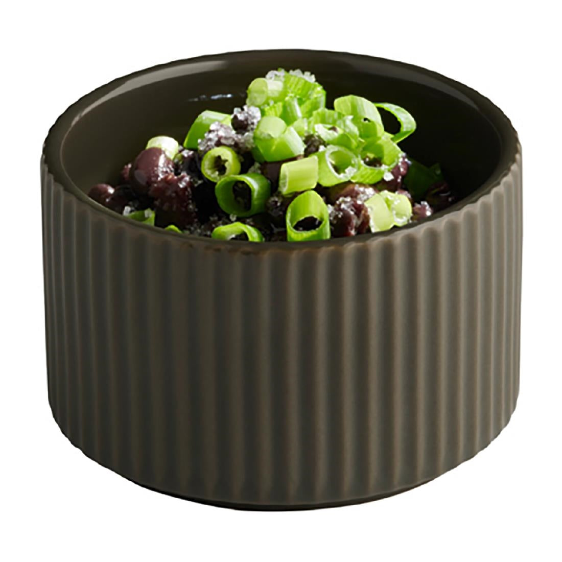APS THE GRID Porcelain Bowl Brown 200ml (6 Pack)
