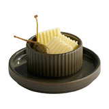 APS THE GRID Porcelain Espresso Saucers Brown 125mm (6 Pack)