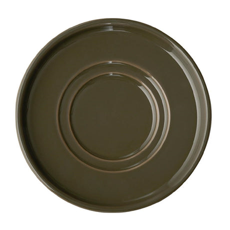APS THE GRID Porcelain Espresso Saucers Brown 125mm (6 Pack)