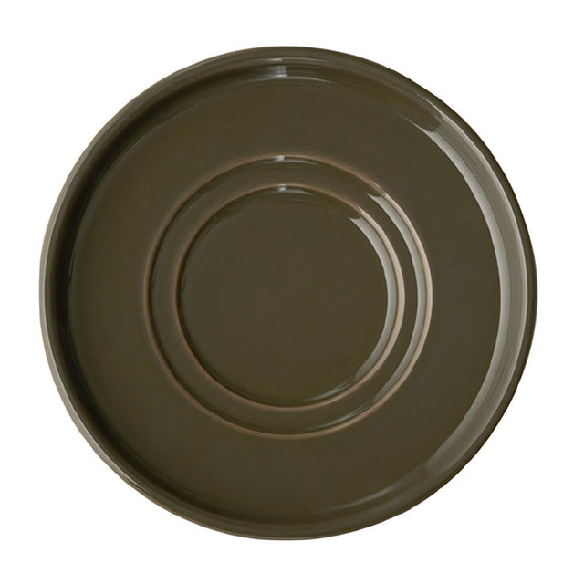 APS THE GRID Porcelain Espresso Saucers Brown 125mm (6 Pack)