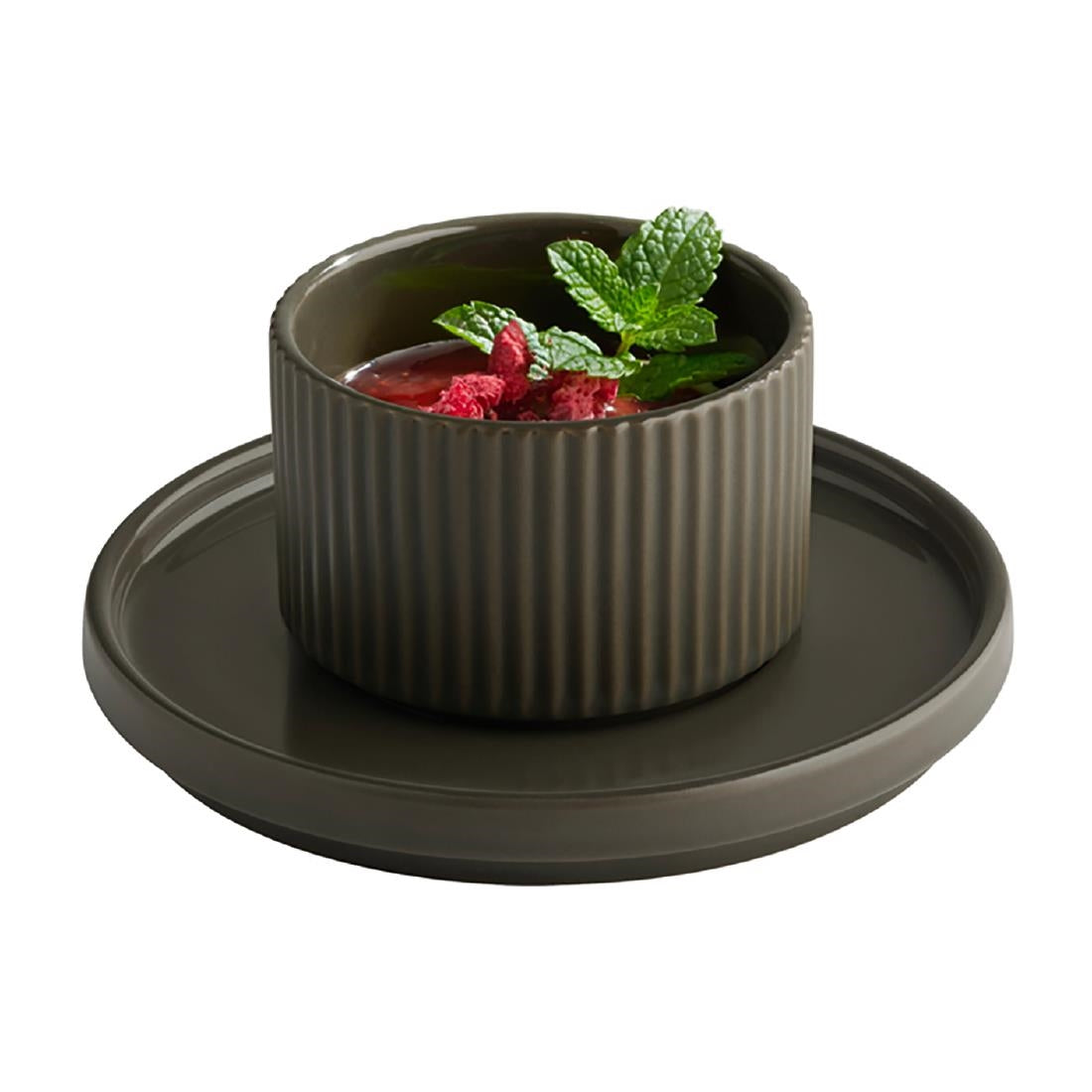 APS THE GRID Porcelain Saucers Brown 160mm (6 Pack)