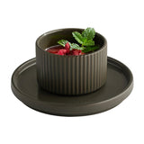 APS THE GRID Porcelain Saucers Brown 160mm (6 Pack)