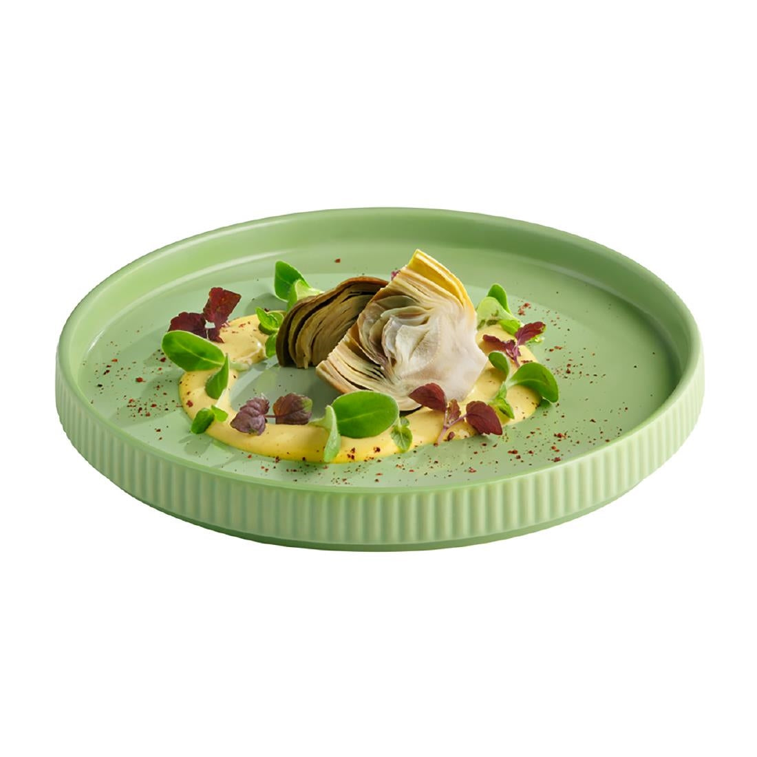 APS THE GRID Sage Porcelain Plates 200mm (6 Pack)