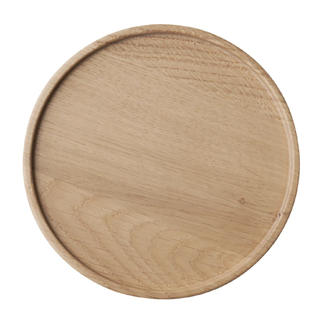 APS THE GRID Lacquered Oak Wood Plate 140mm