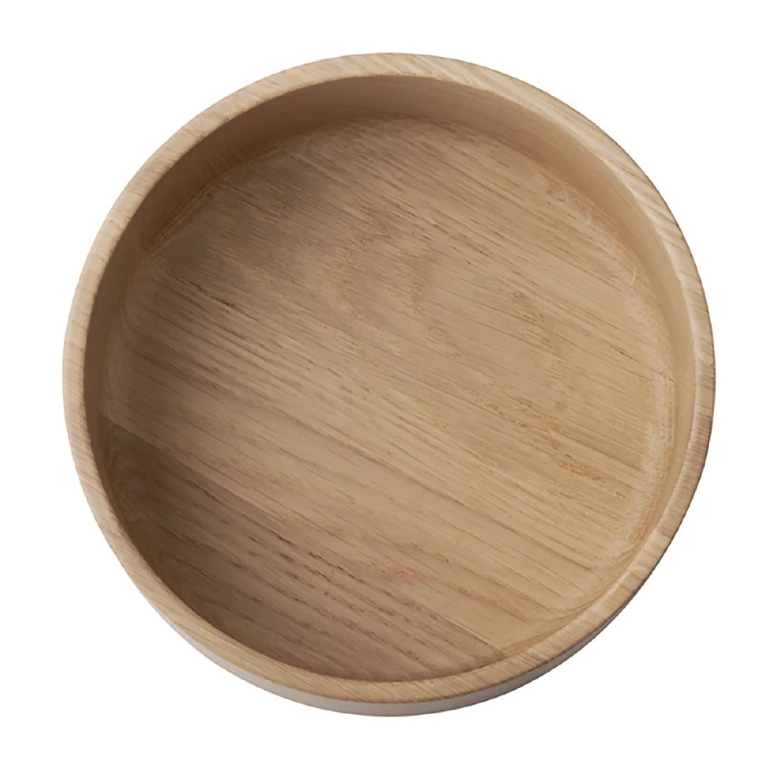 APS THE GRID Lacquered Oak Wood Bowl 140mm