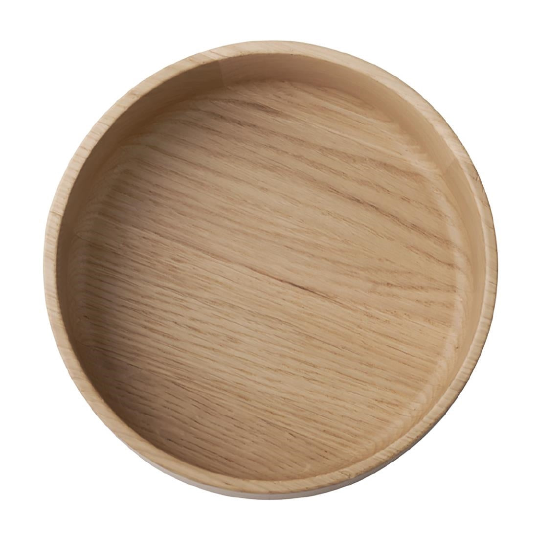 APS THE GRID Lacquered Oak Wood Bowl 160mm