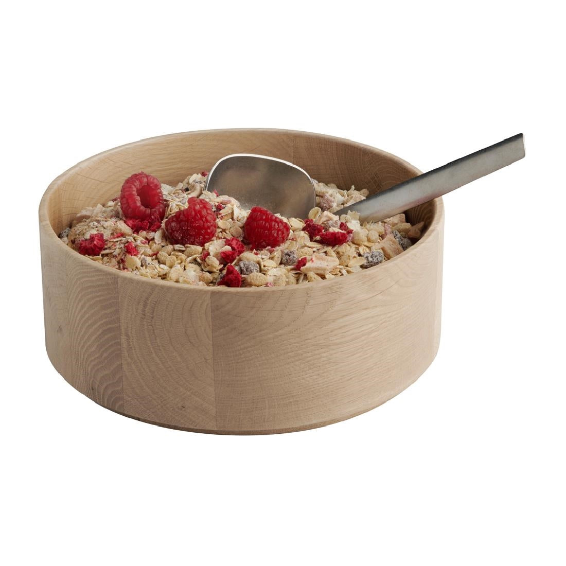 APS THE GRID Lacquered Oak Wood Bowl 200mm