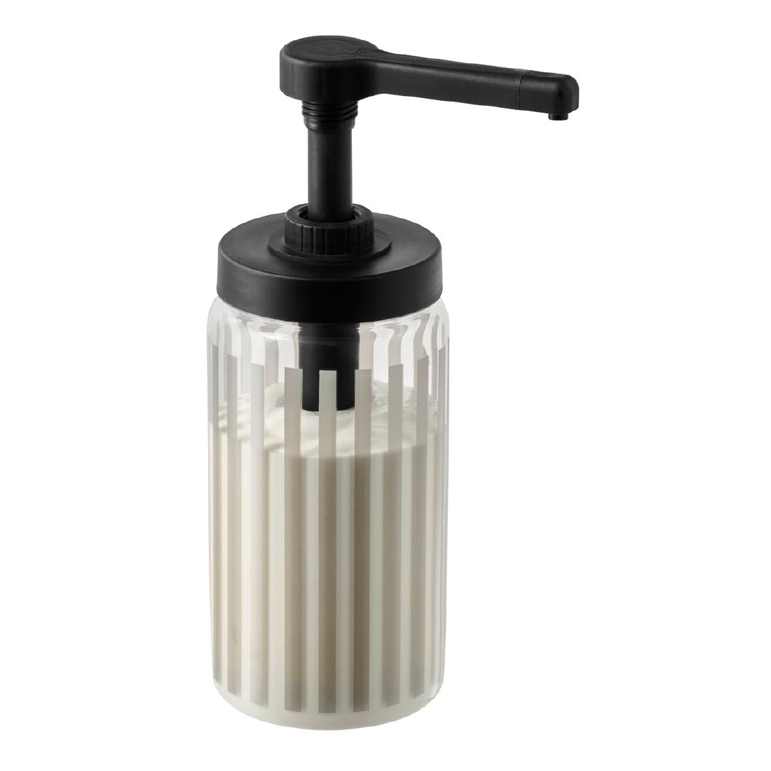 APS DISPENSA Glass Dosing Dispenser Transparent & Grey 1Ltr