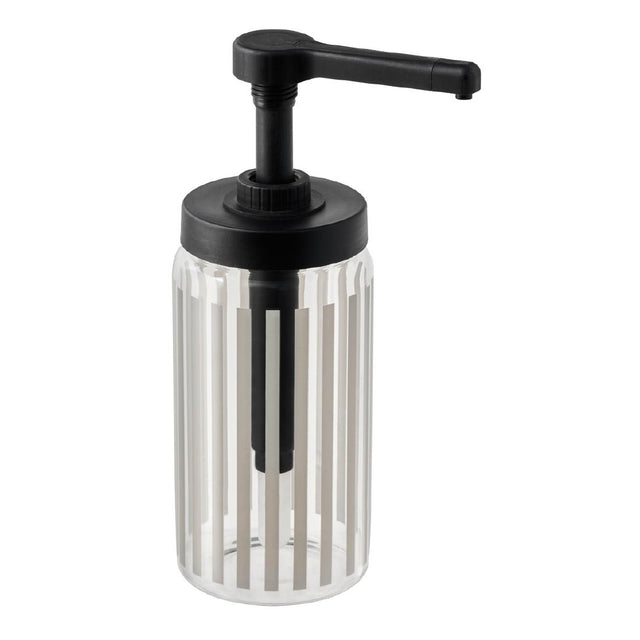 APS DISPENSA Glass Dosing Dispenser Transparent & Grey 1Ltr