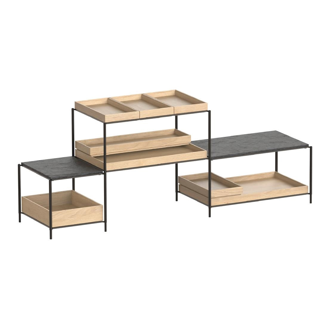 APS VALO GN Buffet Stand Metal Black 365x310x285mm