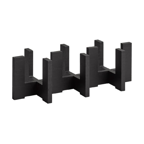 APS Wooden Pedestal for 3 Glass Carafes Black 410x160x120mm