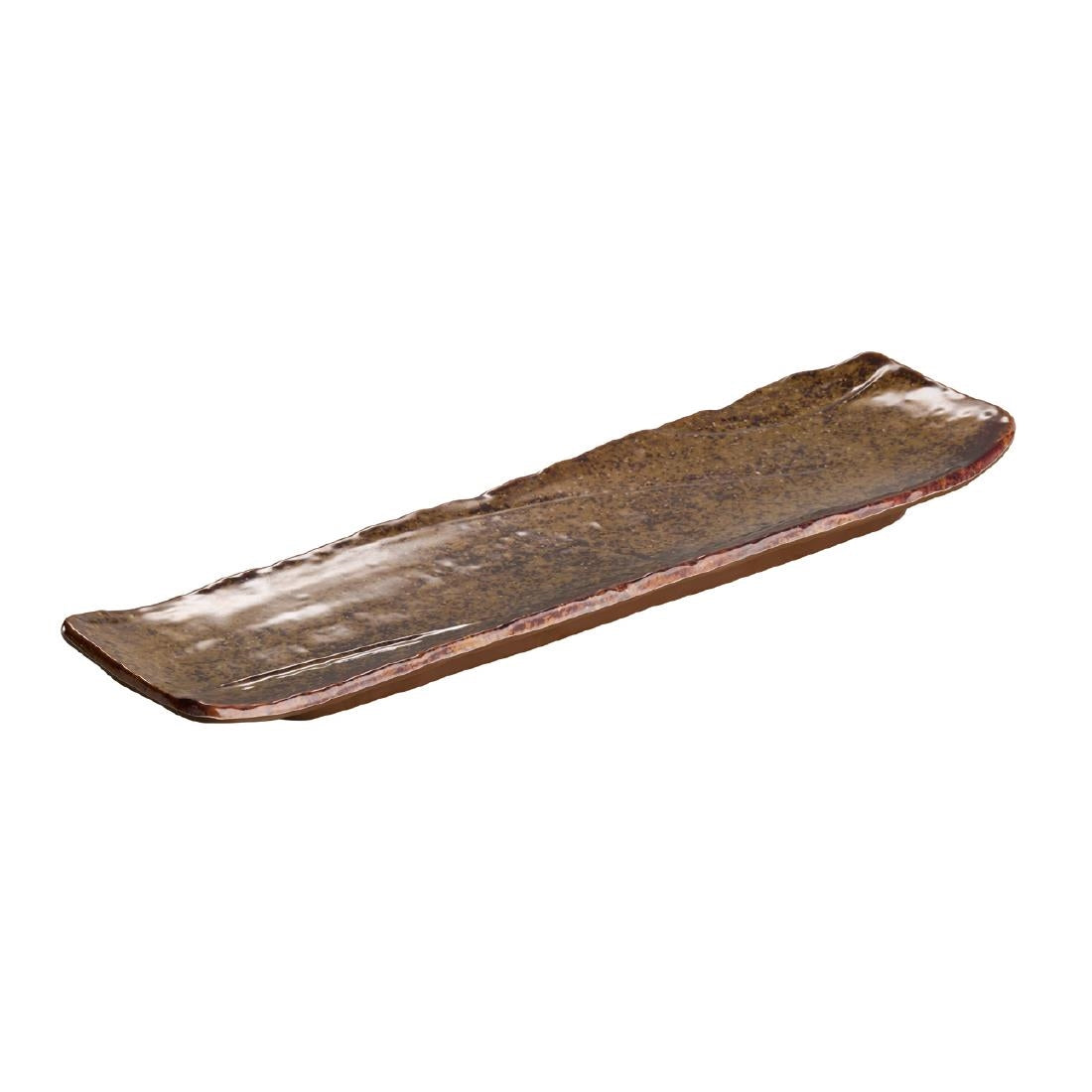 APS UMI Rectangular Tray/Sushi Board Brown 350x100mm