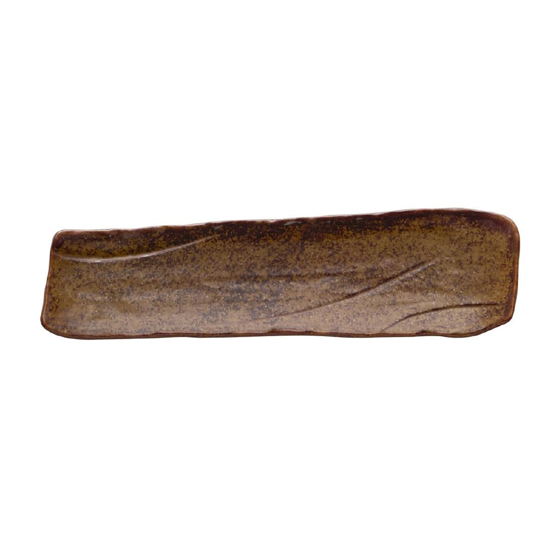 APS UMI Rectangular Tray/Sushi Board Brown 350x100mm