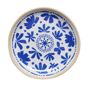 APS FLORYN Melamine Plate White & Blue 155mm