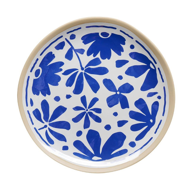 APS FLORYN Melamine Plate White & Blue 215mm