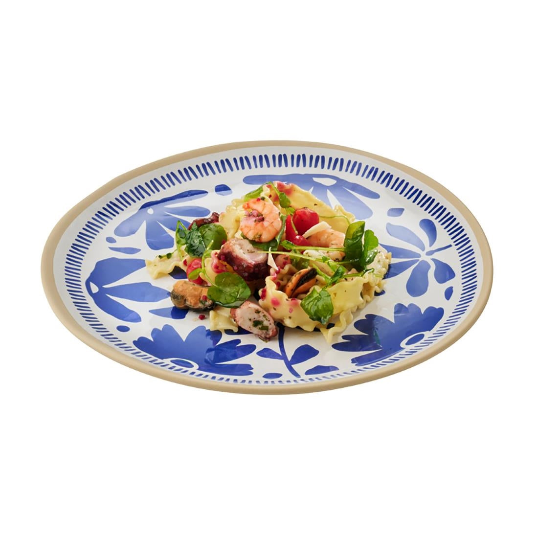 APS FLORYN Melamine Plate White & Blue 270mm