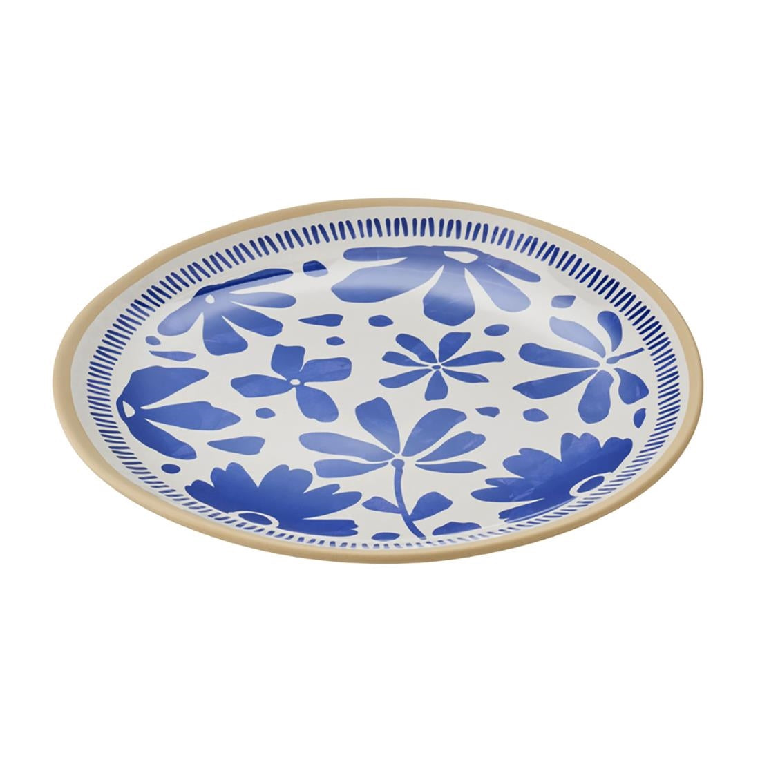 APS FLORYN Melamine Plate White & Blue 270mm